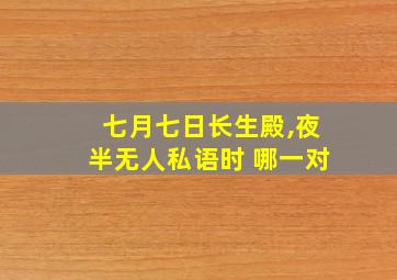 七月七日长生殿,夜半无人私语时 哪一对